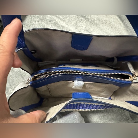 Kate Spade Blue and Cream Woven Shoulder Bag - Picture 5 of 6